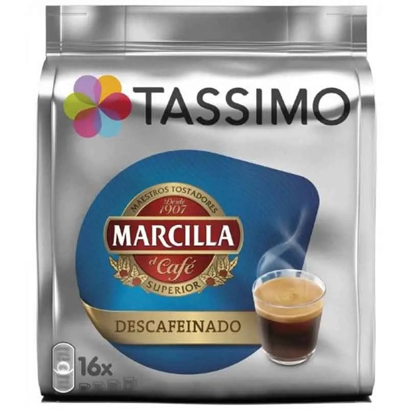 Café Descafeinado 16 cápsulas | Marcilla Tassimo Marcilla