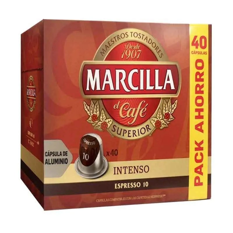 Intenso Marcilla, 40 cápsulas de aluminio compatibles con Nespresso Marcilla
