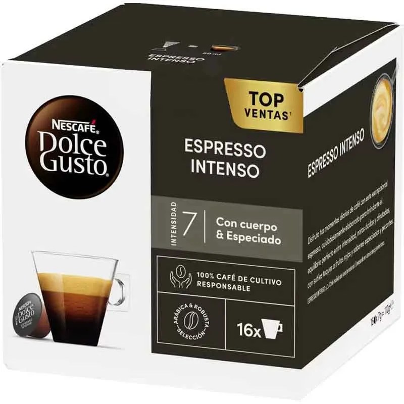 Café espresso Intenso 16 unidades Dolce Gusto Cápsulas Originales Dolce Gusto