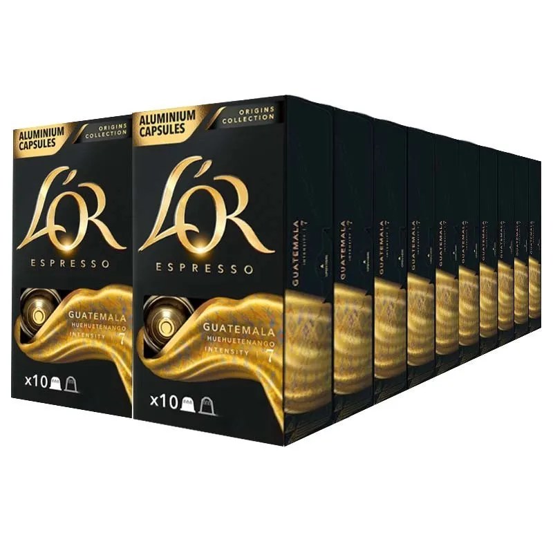 Guatemala L'or 20 cajas compatible Nespresso 200 cápsulas L'Or Espresso
