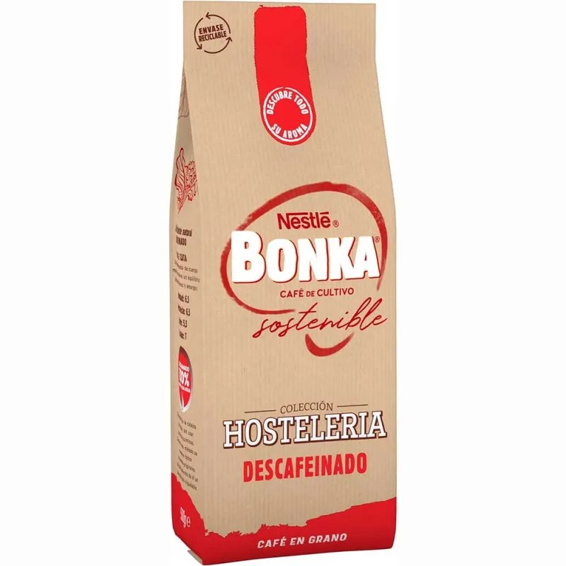 Café en grano Descafeinado 500g (cultivo sostenible / especial hosteleria) | Bonka Bonka